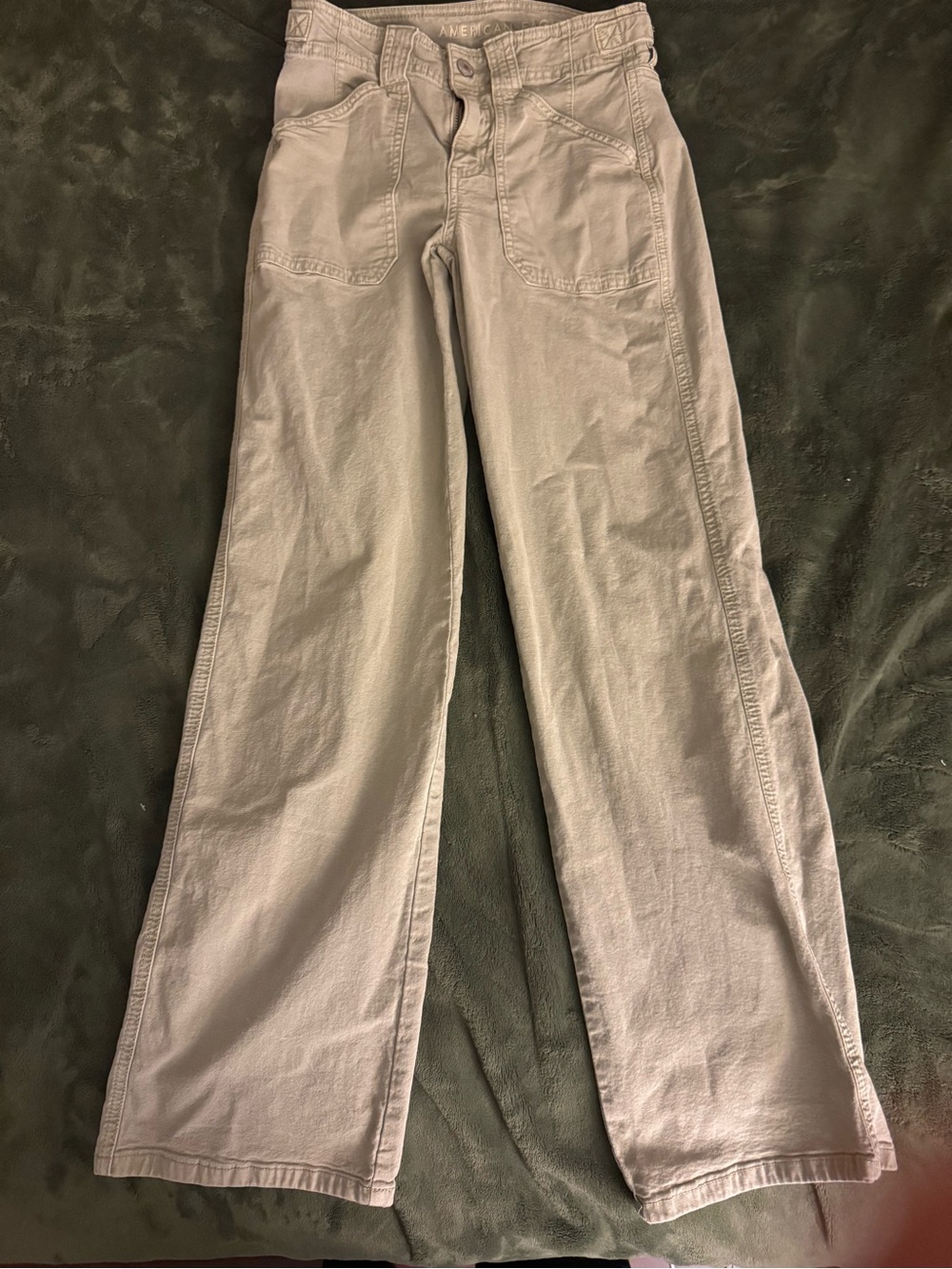 American Eagle Girls 000 Regular Stretch Wide Leg Utility Jeans/Pants